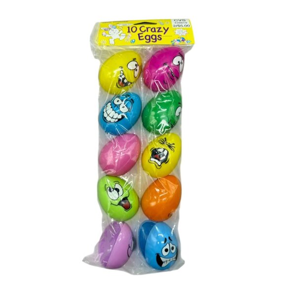 10 Crazy Eggs Easter Unlimited Plastic Snaps Together Bright Colors READ NEW - Picture 1 of 4